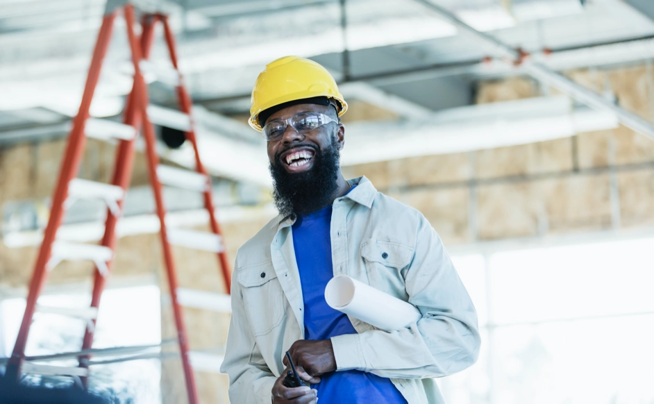 Architect on construction site